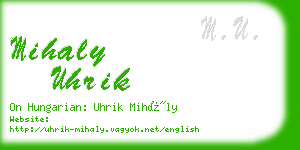 mihaly uhrik business card